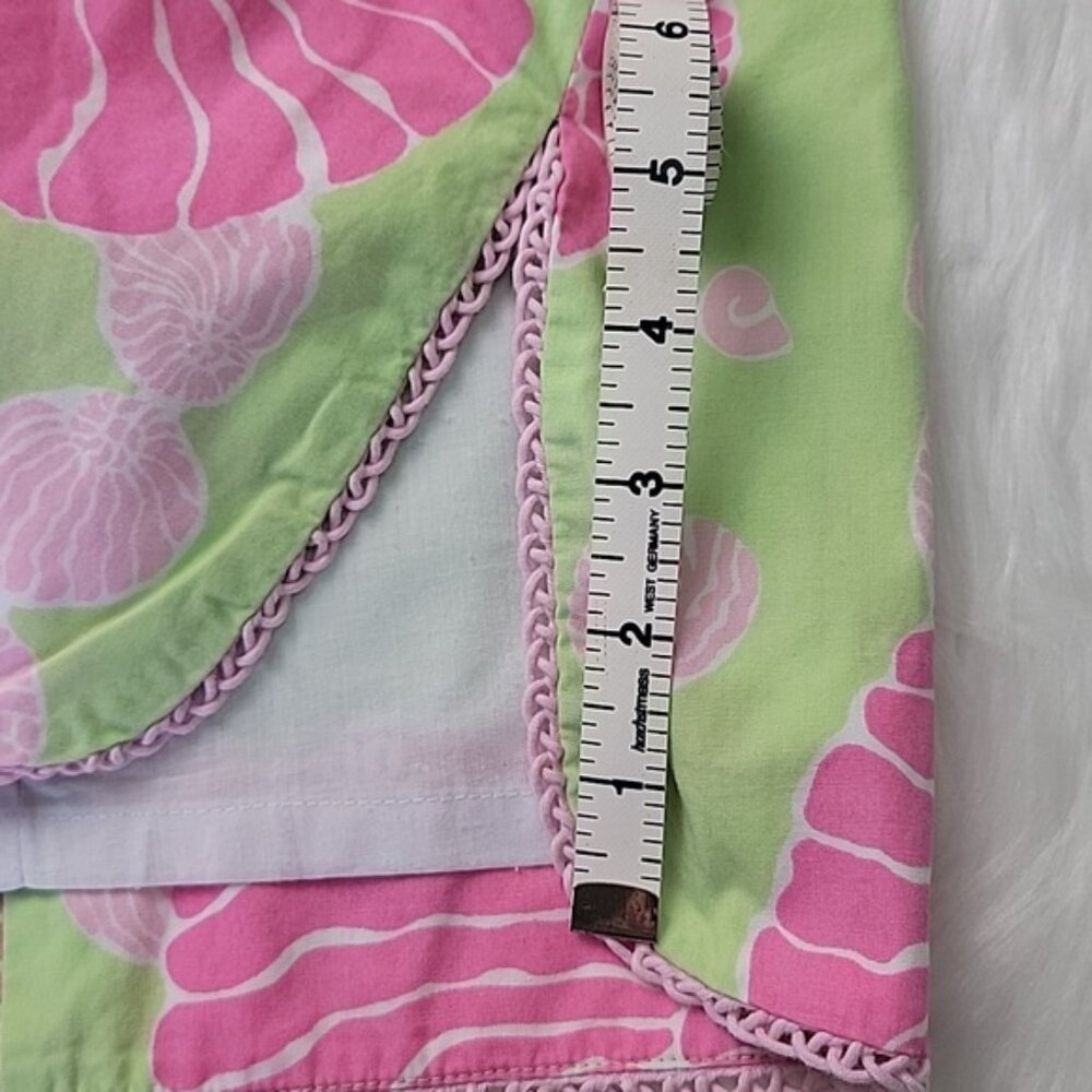 LILLY PULITZER Pink Nautilus Shell Print Strapless Halter Cotton Sheath Dress 4 - Picture 9 of 10